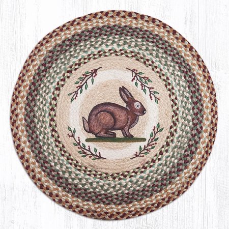 CAPITOL IMPORTING CO 27 x 27 in. Jute Round Vintage Rabbit Patch 66-413VR